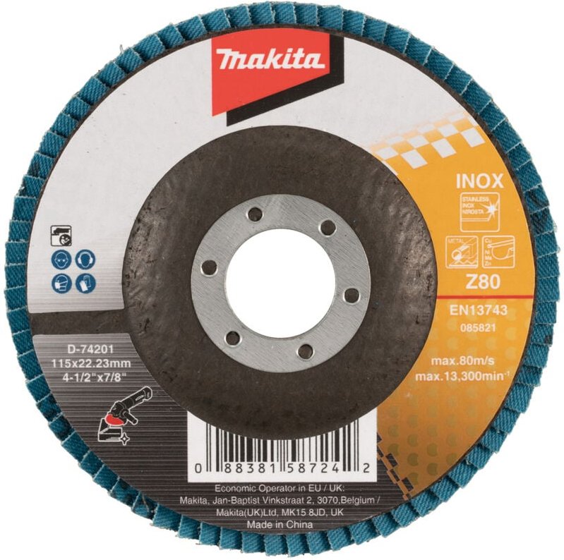 MAKITA D-74201 Fächerschleifscheibe 115 (G80) Metall