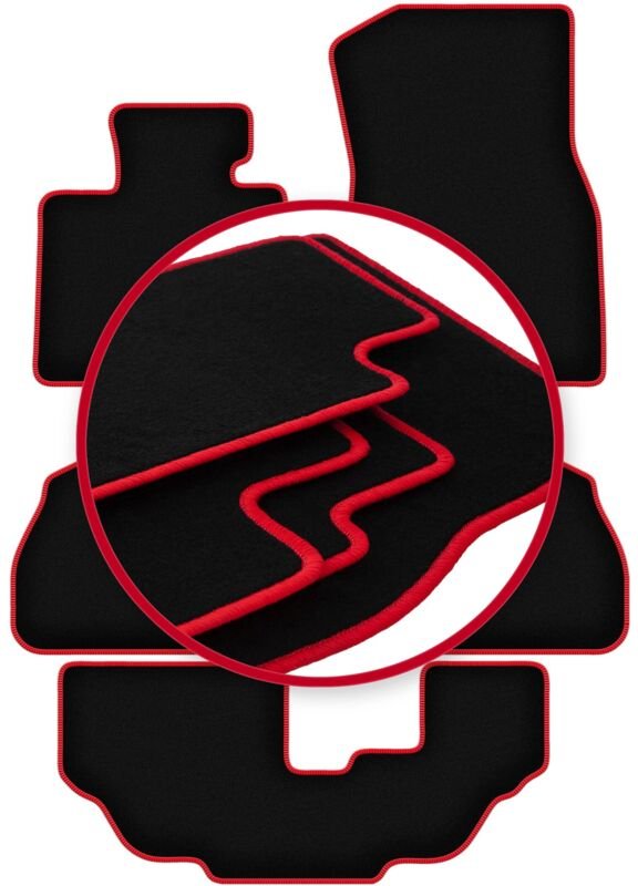 CARLUX-RED Autofußmatten für: BMW X7 G07 7-Sitzer (2018-)