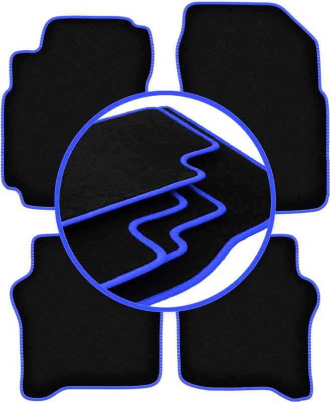 CARLUX-BLUE Autofußmatten für: Nissan Primera P12 Kombi, Limousine, Liftback (2001-2007)