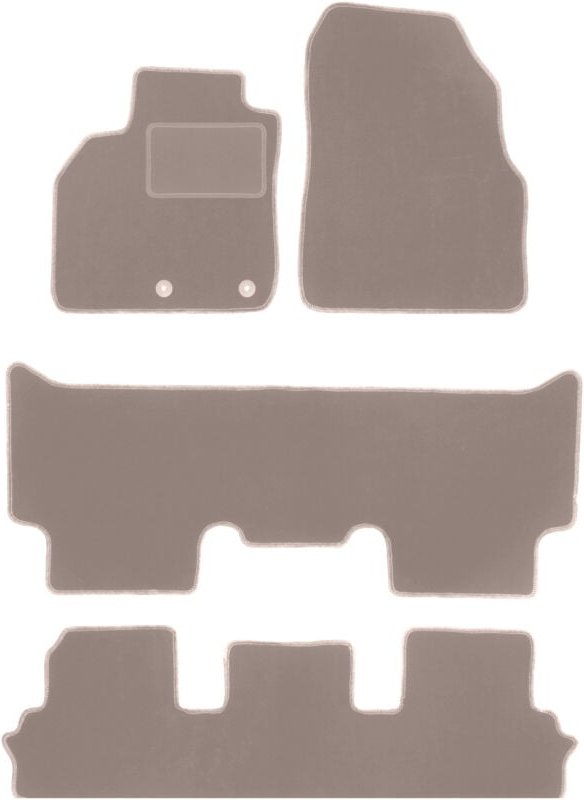 Beige Veloursmatten für: Renault Grand Scenic III 7-Sitzer (2009-2015)