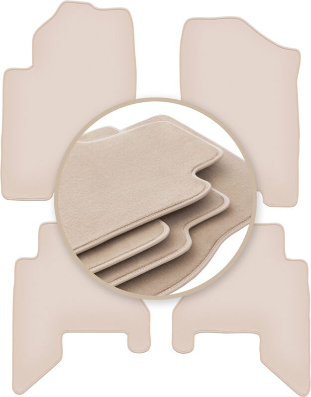 PREMIUM beige Matten für: Nissan Pathfinder 5-Sitzer (vor Facelift) 2005-2010