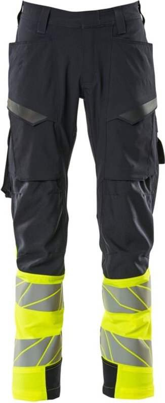 Thumbnail - Hose mit Schenkeltaschen 19379-510-01017 Gr. 76C47 schwarzblau/hi-vis gelb - Mascot