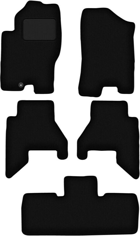 Schwarze Velours-Fußmatten für: Nissan Pathfinder 7-Sitzer (vor Facelift) (2005-2010)