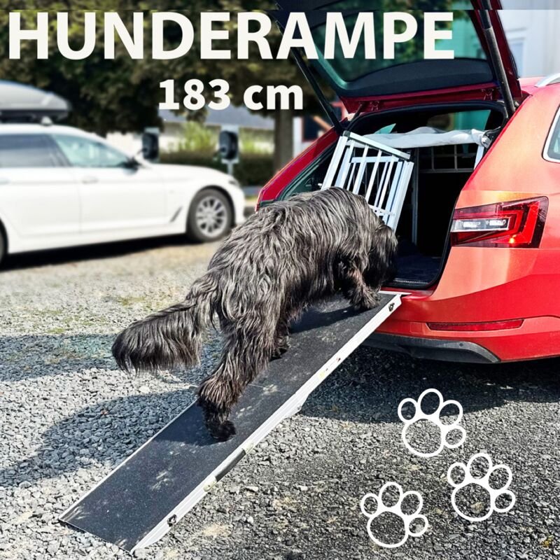 Hunderampe Hundetreppe Auto Kofferraum Treppen Rampe Einstiegshilfe für Hunde Klappbar Aluminium Auswahl Längen 183 cm P...