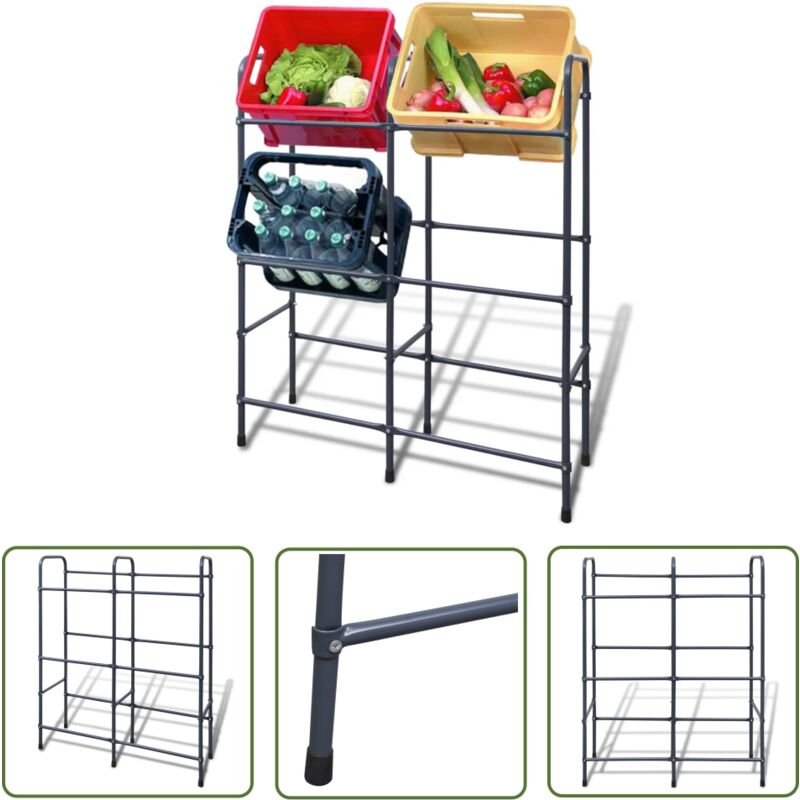 Prolenta Premium - Stahlregal für 6 Kisten - Kistenregal - Stauraum - Metallregal - Lagereinrichtung - Ablagefach