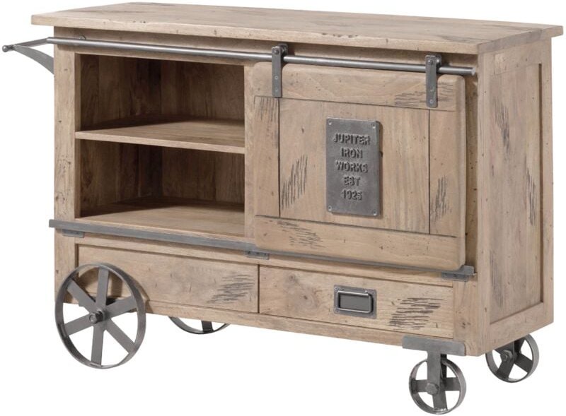 Serviertisch Mango 120x45x85 whitewash lackiert railway 397