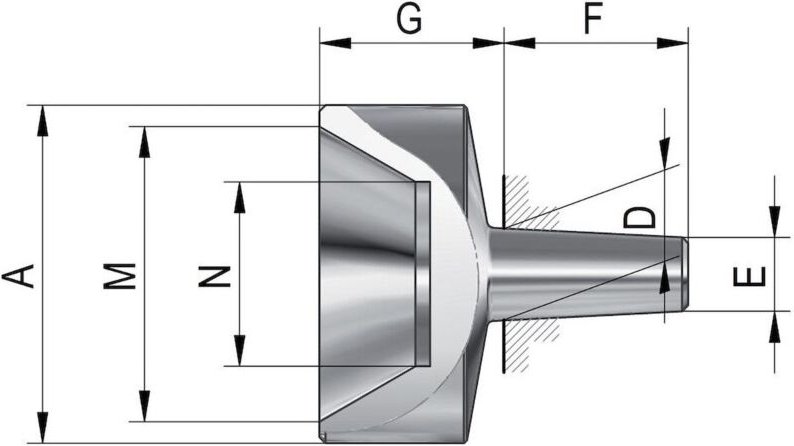 Röhm Auswechselbare Einsätze für mitlaufende Zentrierspitzen, Größe 106, A - 070709
