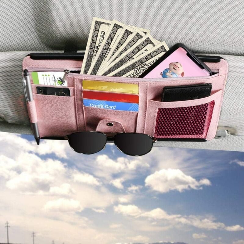 Alovez - Auto-Sonnenblenden-Organizer, Aufbewahrungstasche für Auto-Innenausstattung für lkw, suv