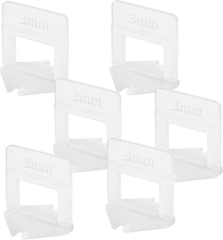 Set mit 500 3-mm-Nivellierlaschen zur Unterstützung bei der Installation von 1 bis 4 mm starken Fliesen, transparent
