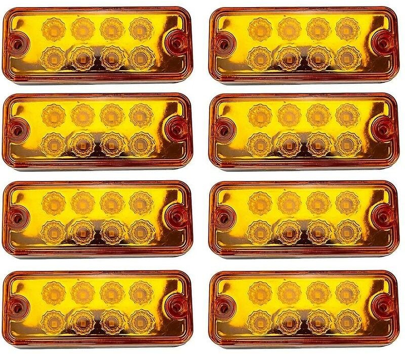 8x LED-Seitenmarkierungsleuchten für Auto, externe Lampe, Warnung, Rücklicht, Anzeige, Anhänger, lkw, Signal