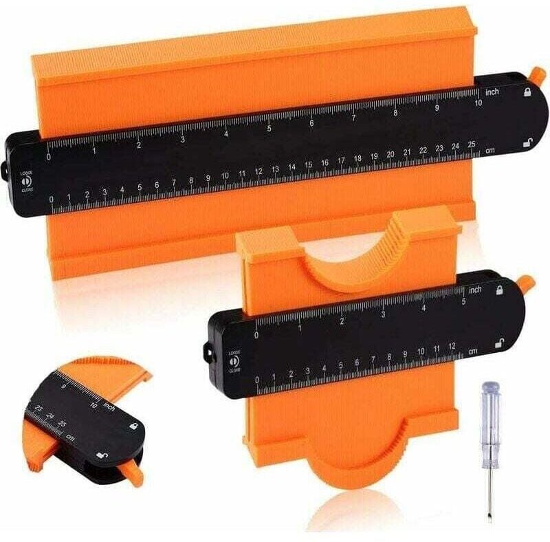 Tigrezy Konturenmessgerät, 2 Stück abschließbarer 25- und 12-Konturkopierer mit einstellbarer Sperrform-Kopiermarkierung...