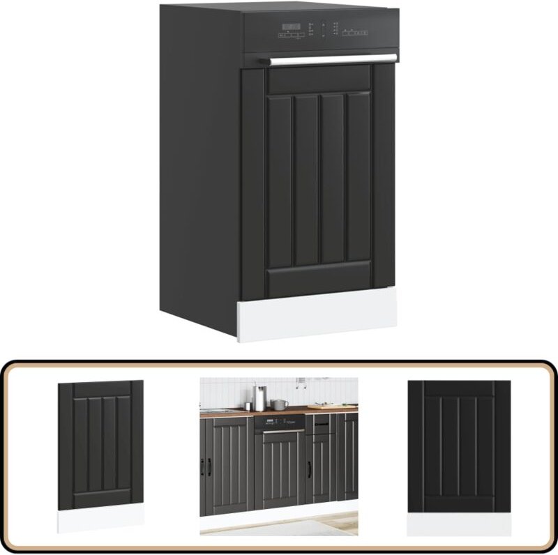 Geschirrspülerblende Lucca Schwarz Holzwerkstoff - Vidaxl