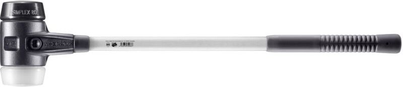 SIMPLEX-Vorschlaghammer, Gummikomposition / Superplastik mit verstärktem Tempergussgehäuse und Fiberglasstiel D=80 mm 37...
