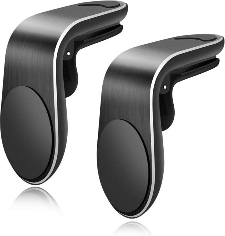 Thumbnail - Schwarzer magnetischer Kfz-Handyhalter – 2er-Pack – lässt sich an Lüftungsschlitzen montieren – kompatibel mit iPhone, S...