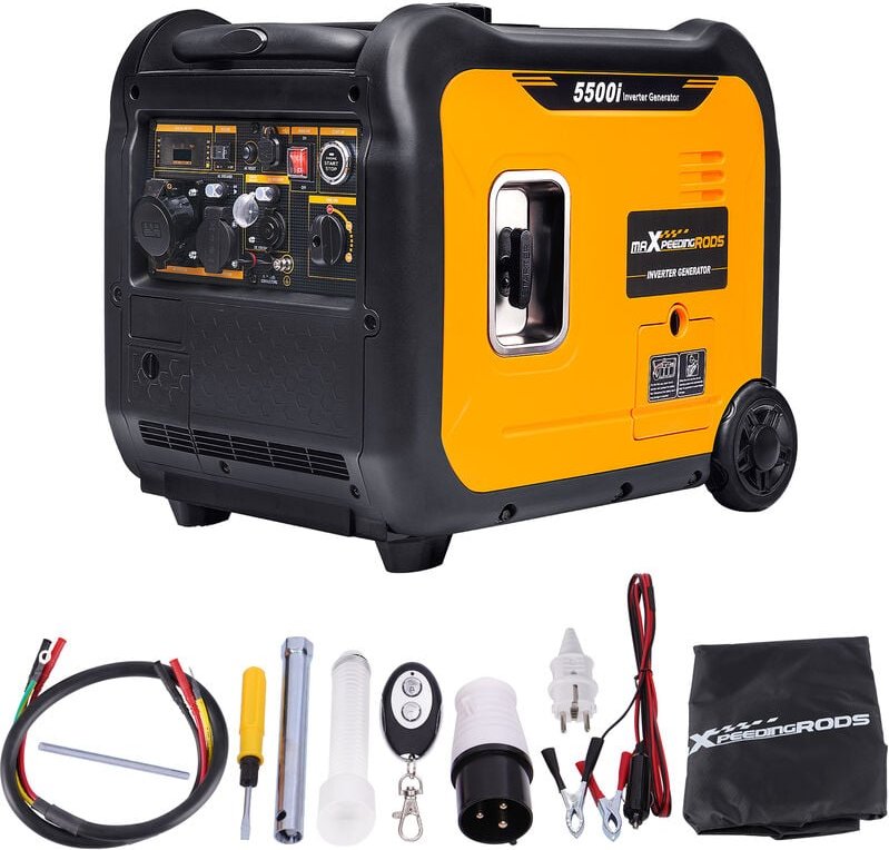 Inverter Stromgenerator 5500W Benzin Stromerzeuger Elektrostart 4 Takt mit usb und 230 v Steckdosen Superleise und leich...