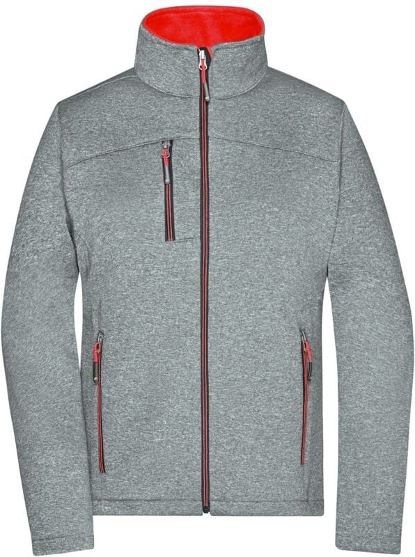 James&nicholson - Damen Softshelljacke JN1147 Gr. xs dark-melange/red