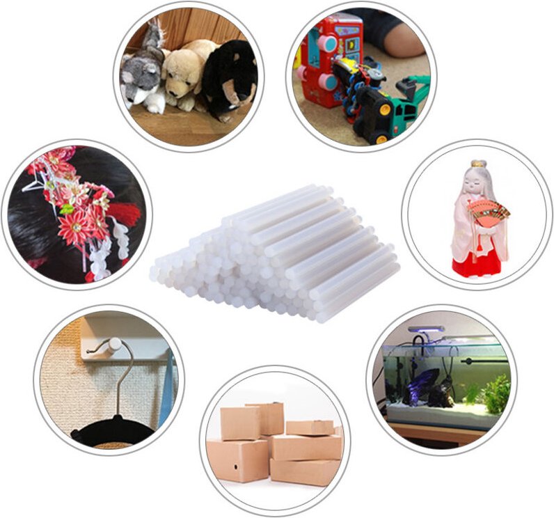 SWANEW 55 Stück Heißklebesticks 11 x 200 mm rund lösemittelfrei transparent schnelltrocknend für gängige Heißklebepistol...