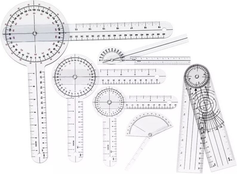 Zoternen - 6er-Pack medizinisches Goniometer, transparente, verschleißfeste PVC-Skala, medizinischer Goniometer-Winkel f...