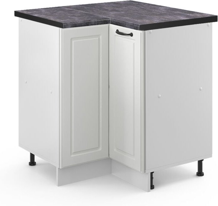 Vicco - Eckunterschrank R-Line, Weiß Landhaus, 75.6 cm, ap Anthrazit