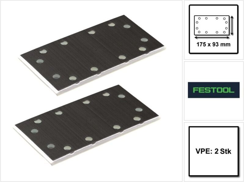 Schleifschuh ssh stf 93 x 175/8 2 Stück ( 2x 483905 ) für Rutscher rs 300, rs 3, lrs 93 - Festool