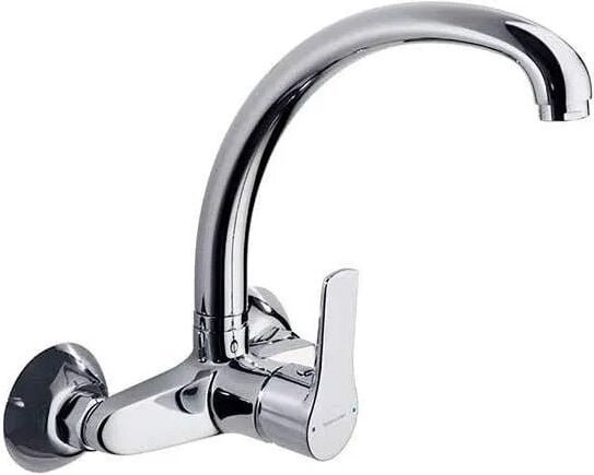 Ramon Soler - Wand-Spültischarmatur mit hohem, schwenkbarem Auslauf Titanium