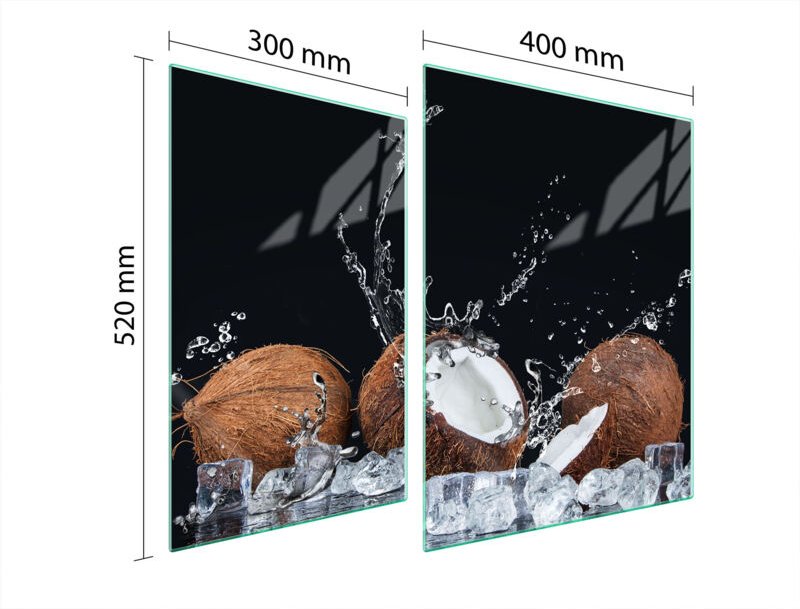 GLASSCHUTZPLATTE FÜR HERD 70x52 KOKOSNUSS