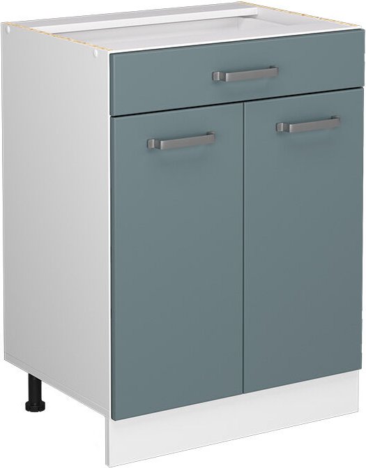 Vicco - Unterschrank R-Line, Blau-Grau, 60 cm mit Schubladen, ohne Arbeitsplatte