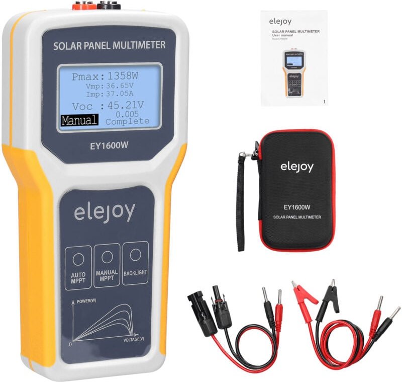 Thumbnail - Decdeal - 1600 w Photovoltaik-Panel-Multimeter, Solarpanel MPPT-Tester, Leerlaufspannungsprüfgerät, maximale Leistung, P...