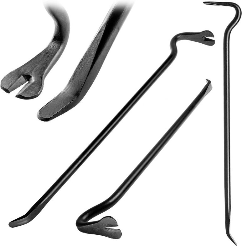 Brecheisen aus Stahl, Brechstange mit Klaue und breiter Klinge, 80 cm - Kadax