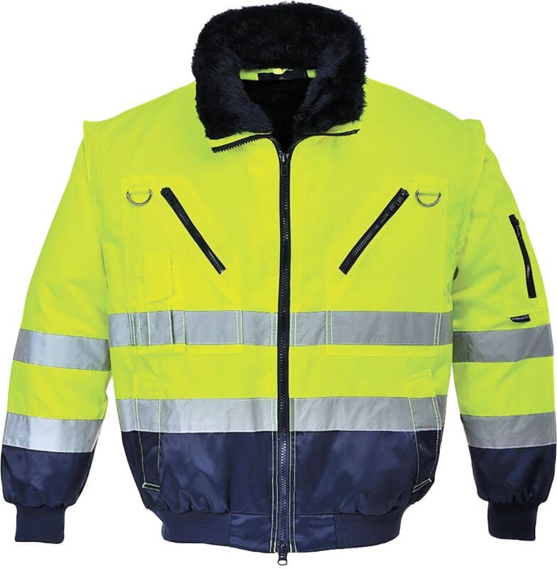 Pilotjacke 3-in-1 Hochsichtbarkeit Gelb/Navy 5XL