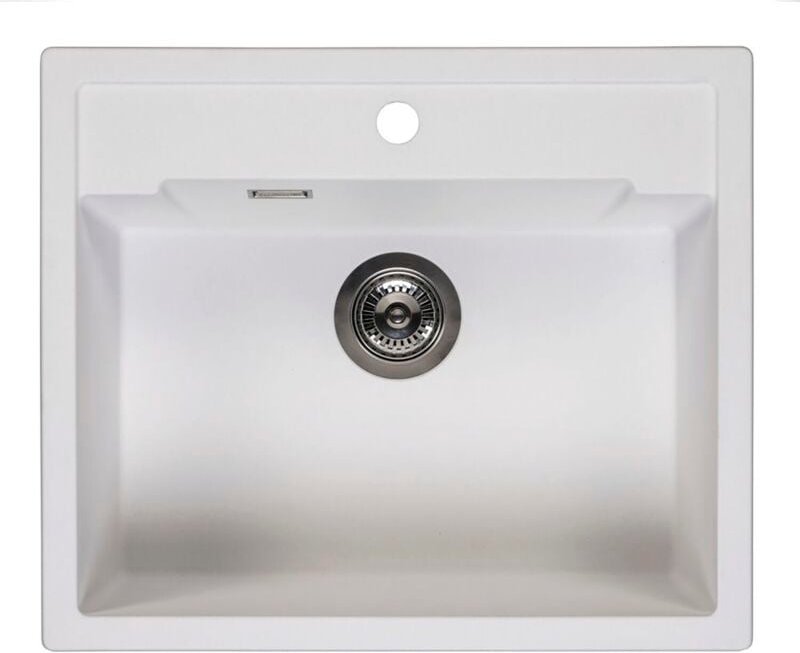 Einbauspüle mit Frontblende Amsterdam 54 - robustes Spülbecken aus Granit, pure white - Reginox