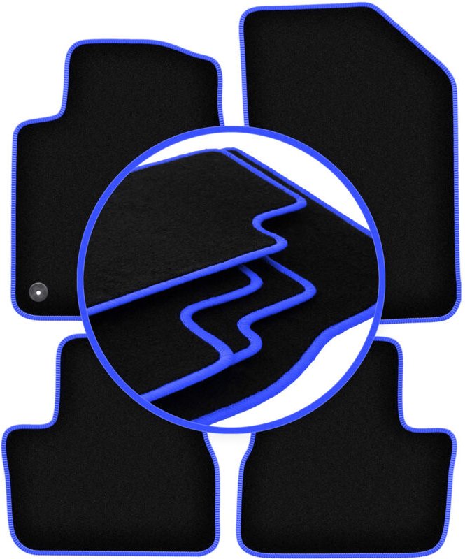 CARLUX-BLUE Auto-Fußmatten für: Peugeot 2008 I Crossover (2013-2019)