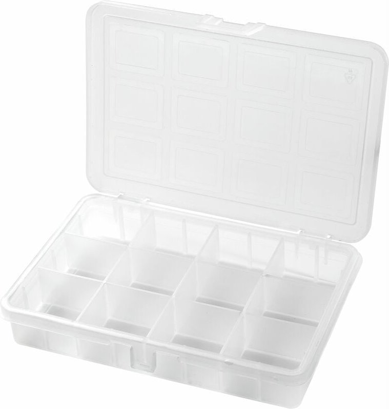 Sortimentskasten 12 Fächer transparent
