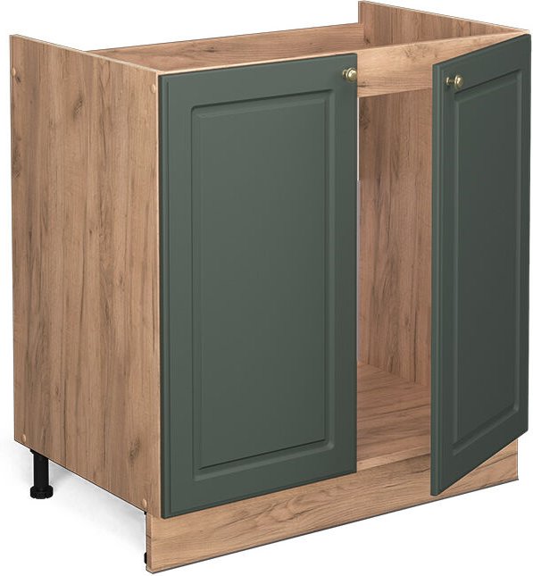 Vicco - Spülenunterschrank Fame-Line, Grün-Gold Landhaus, 80 cm , ap Marmor