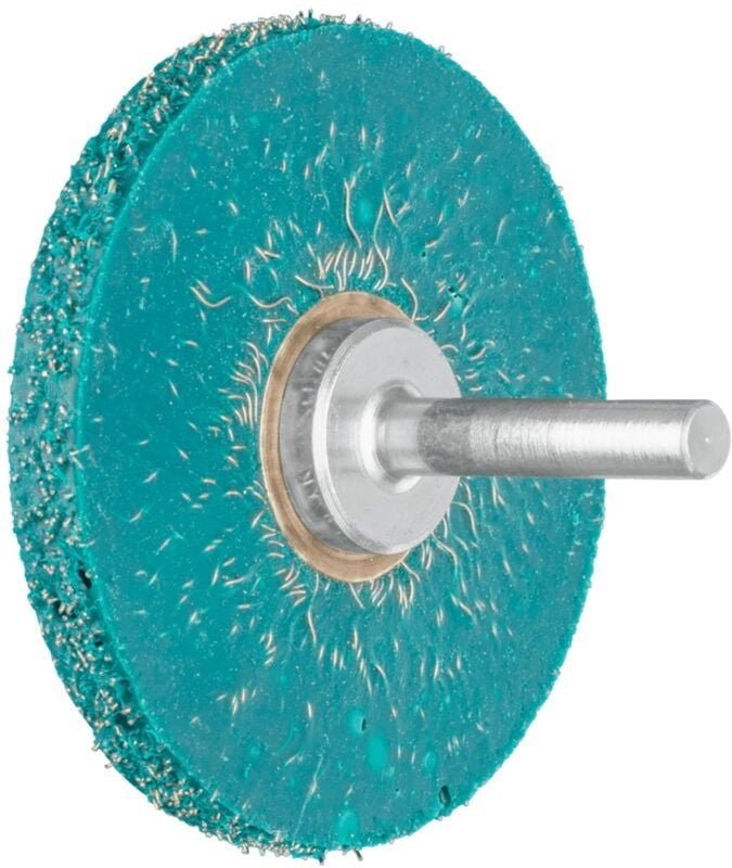 Vulkanisierte Rundbürste weich ungezopft rbv Ø63x7 mm Schaft-Ø6 mm Stahl-Draht-Ø0,30 - Pferd