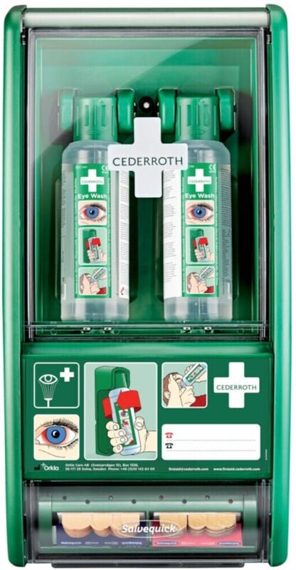 Augenspülstation H560xB290xT120ca.mm 2x0,5 l,1xPflasterspender Cederroth