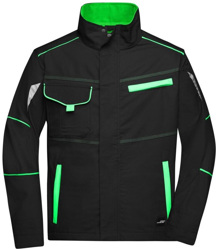 Thumbnail - James&nicholson - Funktionelle Jacke JN849 Gr. xl black/lime-green