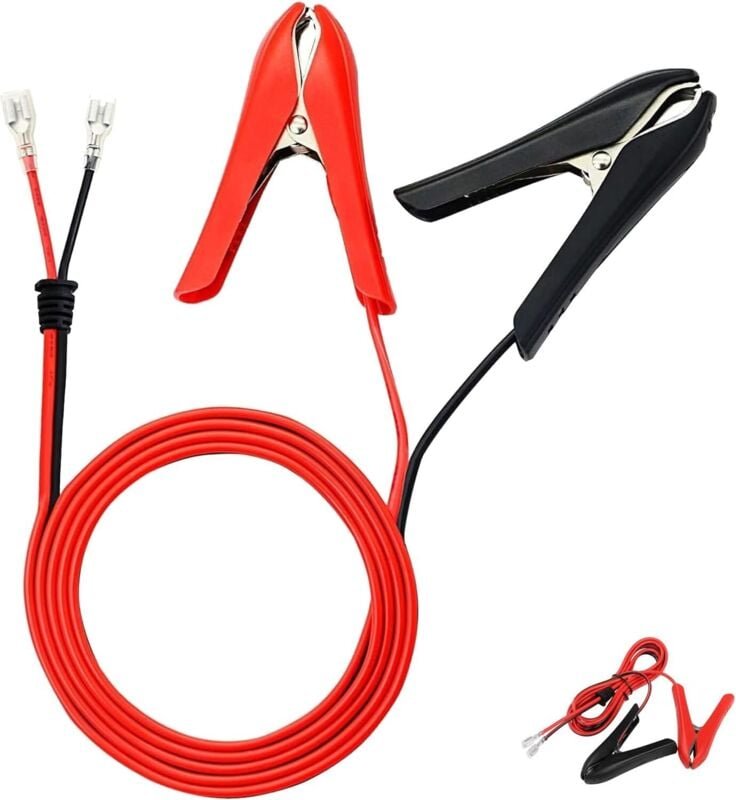 Bluedeer - Krokodilklemmen mit Kabel 1.8m, 18AWG 12V 24V Batterieklemme Clip-On mit Quick Splice Crimp Lock Terminal Ver...