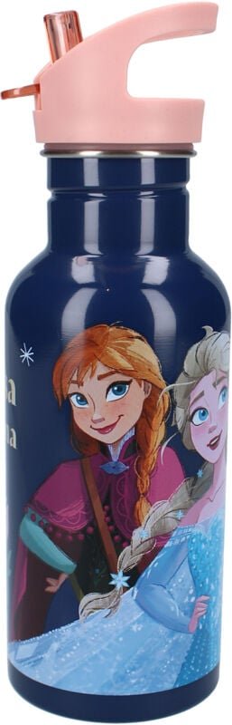Disney Frozen II 500 ml Wasserflasche – Kinderflasche mit Griff & Strohhalm