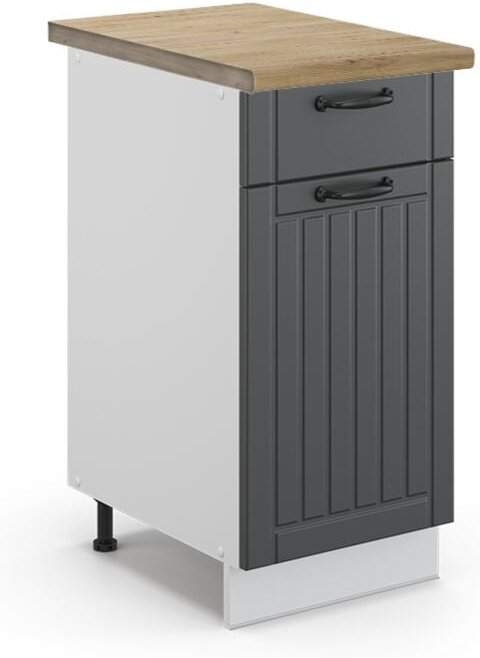 Thumbnail - Vicco - Küchenunterschrank Fame-Line, Anthrazit Landhaus, 40 cm , ap Eiche
