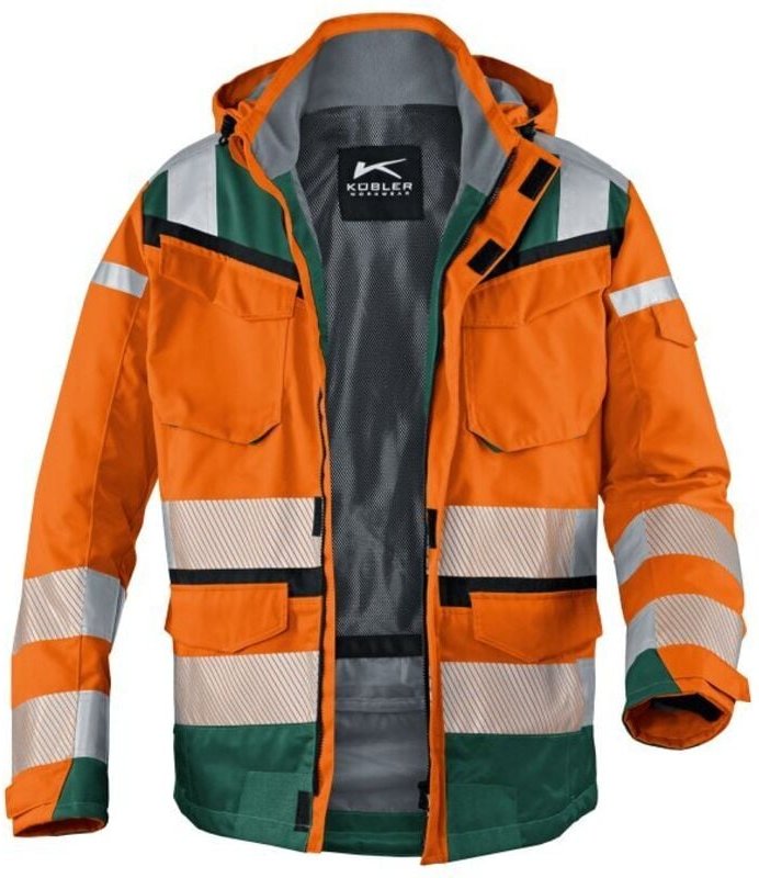 Thumbnail - Kübler Wetterjacke reflectiq sympatex psa 2 warnorange/moosgrün Gr. 3XL