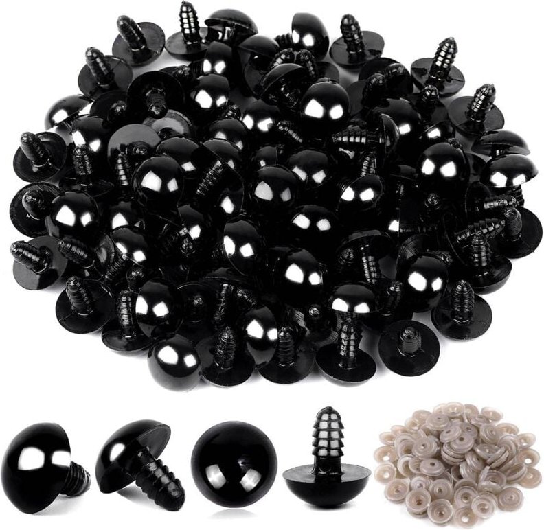 Tlily - 100 Stück Sicherheitshäkelaugen, Großpackung, 100 Stück Häkelscheiben (0,24 Zoll/6 mm)