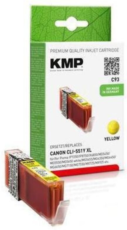 KMP - Tintenpatrone kein Originalzubehör Kompatibel mit: Canon CLI551YXL C93 ca. 715 Seiten gelb 15ml
