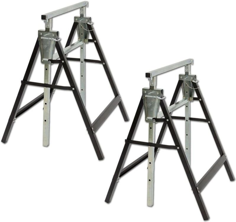 Dema - 2 Stück Metall Klappbock Unterstellbock Gerüstbock Stützbock höhenverstellbar