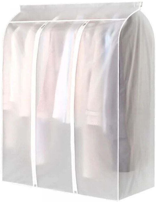 Borsa porta abiti 90 x 100 x 50 cm per appendere i vestiti, borsa con copertura traslucida satinata per appendiabiti, bo...
