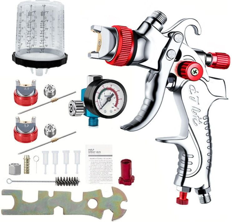 Lackierpistole, Schwerkraft-Luftspritzpistole, hvlp, Auto, Möbel, kleine Reparaturpistole, Leder-Spritzpistole, 1,4/1,7/...