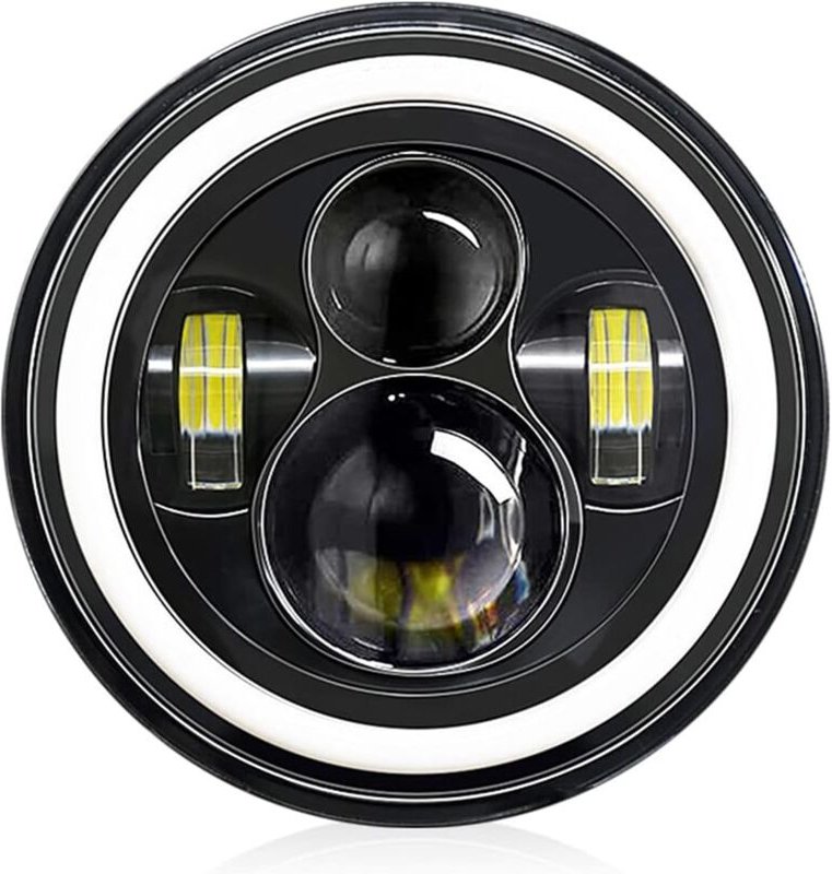 7-Zoll-LED-Scheinwerfer für Auto und Motorrad, 4 Modi, Arbeitslicht, H4 led, 140 w, 14000 lm, Angel Eyes-Scheinwerfer, 6...