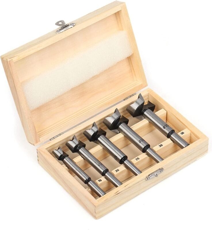 5-teiliges Punkt-Holzbearbeitungswerkzeug-Bohrsägen-Set, Schneidscharnier, rundes Loch, Fahrradtür