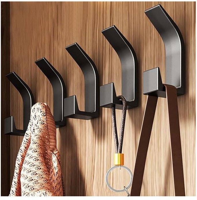 Sollbry - Robuste Wandhaken, 5 Stück, Kleiderhaken, Wandgarderobe, Huthaken, Handtuchhalter für Badezimmer, Schlafzimmer...