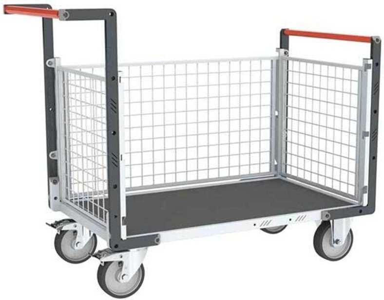 Modularer Gitterwagen 3-seitig - Rutschfeste Platte 1075x735mm - Tragkraft 500kg - 806724664